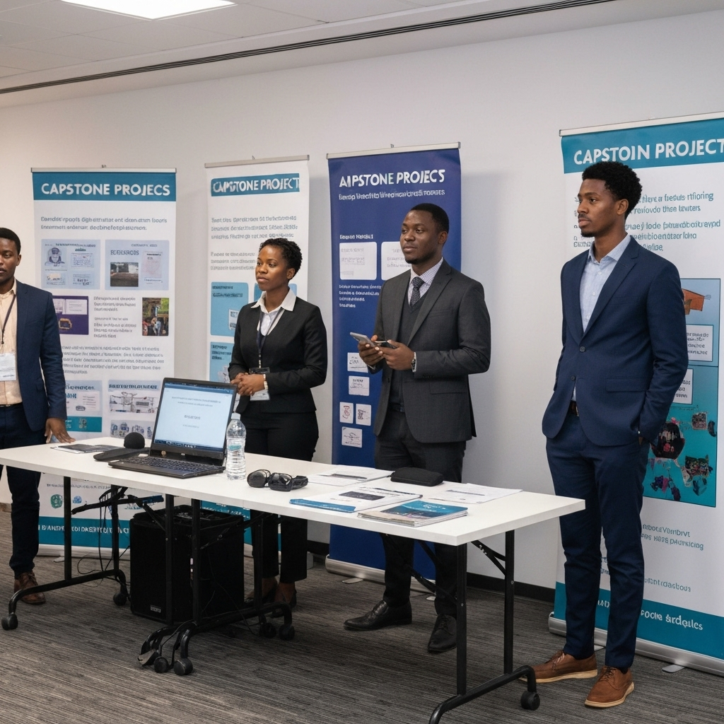 Students presenting their capstone projects