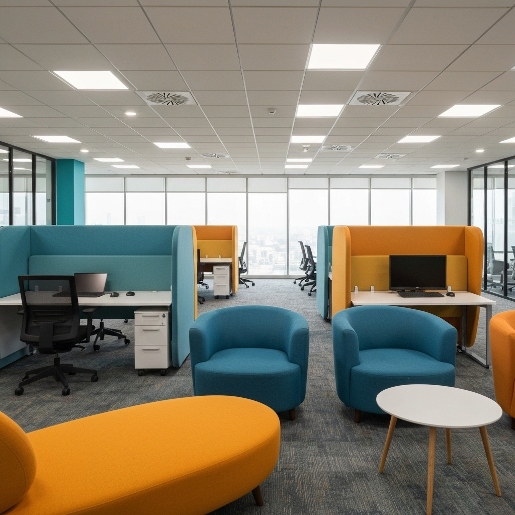 Modern office space in Lagos with collaborative work areas